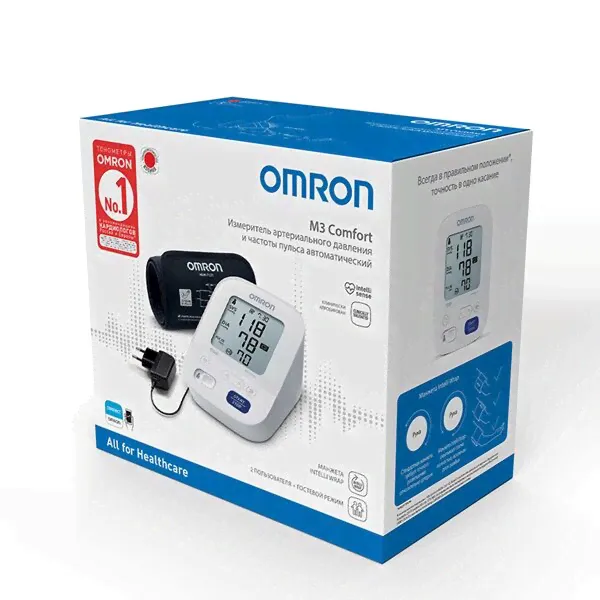 Тонометр автоматический Omron M3 Comfort с адаптером-3