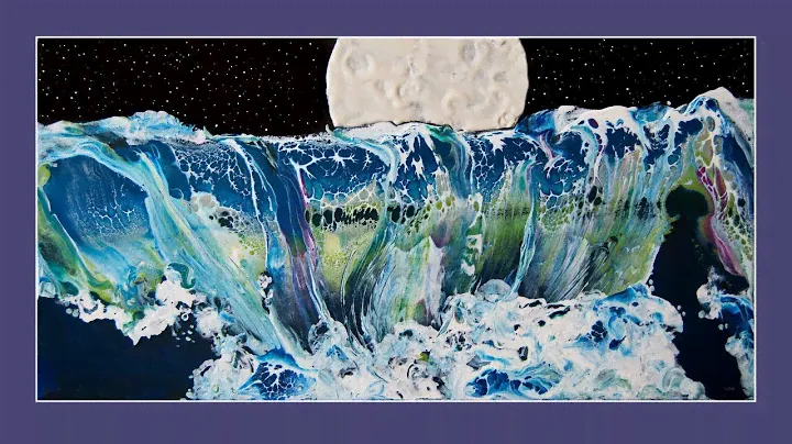 #9626 Moonlit Breaker Seascape Swipe W Balloon-roll Fluid Acrylics 2.26.23 Intuitive art