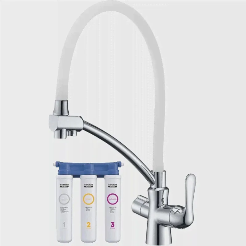 Смеситель для кухни с фильтром Lemark Comfort LM3070C-White + H851P00-0